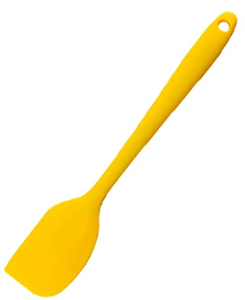 JeoPoom Silikon Spatel, Spatel Teigschaber, Teigschaber Silikon, Hitzebeständig, für Kochen, Backen und Rühren, Spülmaschinenfest und Leicht zu Reinigen(Gelb)