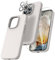 TOCOL 5 in 1 Cover per iPhone 13 Pro Max, 2 Pellicola Vetro Temperato + 2 Pellicola Fotocamera, Custodia per iPhone 13 Pro Max Silicone Liquido Antiurto 360 Gradi Protezione Case - Grigio Pietra