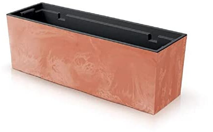 Jardinera para balcón URBI CASE BETON EFFECT , dimensiones (mm) 395x185x195, color Terracota