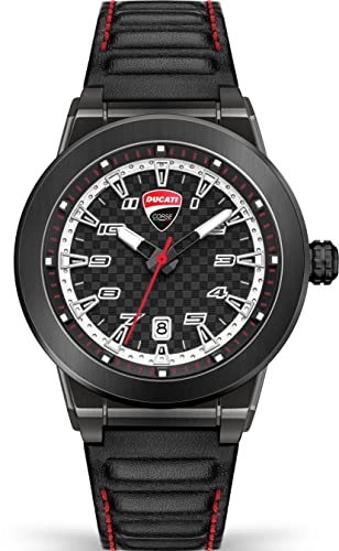 Ducati Herren Analog Quarz Uhr mit Leder Armband DTWGB2019401