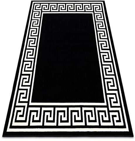 rugsx Teppich BCF Morad GREK Griechisch, Teppich für Wohnzimmer, Zimmer, Schlafzimmer - schwarz 160x220 cm