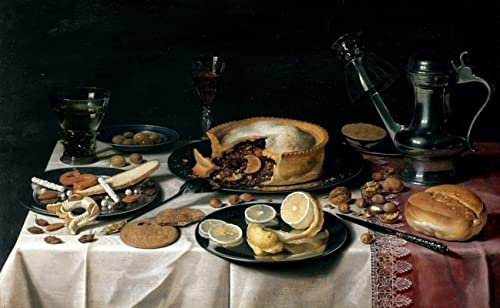 FROZBI Leinwandbilder Bild Poster Kunstdrucke Ölgemälde Stilleben Pieter Claesz für Wanddekoration 60x90cm