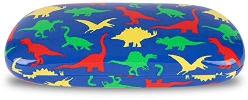 LAGO TERRA Custodia rigida per occhiali con stampa dinosauro, Blu, M
