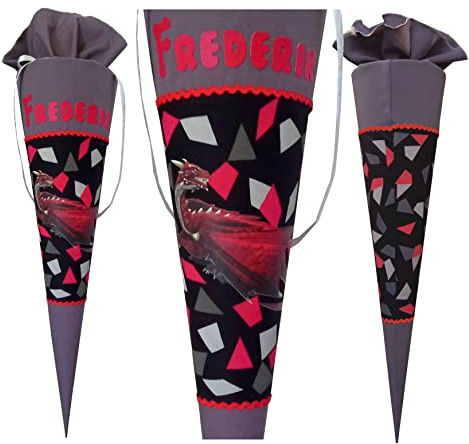 Schultüte Drache, passend zum Ergobag TaekBärdo, für jungen, genäht Stoff Zuckertute, benutzerdefinierte