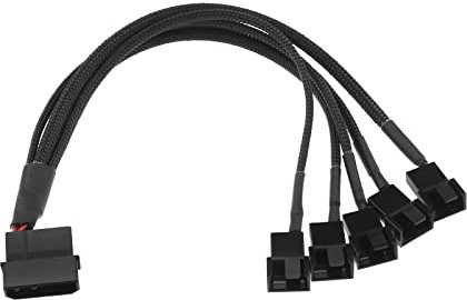 YINETTECH Séparateur de Ventilateur de Châssis PC Câble 5 en 1 Molex 4 Broches à 5 x 3 Broches/ 4 Broches Adaptateur Secteur Y Compatible avec 3 ou 4 Broches Ventilateurs