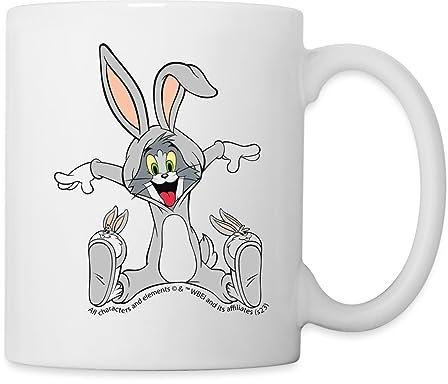Spreadshirt Tom Und Jerry Im Hasenkostüm Bugs Bunny Tasse, One size, Weiß