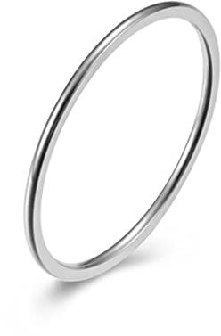 KnSam Wolframstahl Freundschaftsringe Herren, Pärchenring Herrenring 1mm Schmal Lifestyle-Ring für Männer, Silber, Gr.49 (15.6)