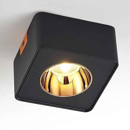 Budbuddy 12W LED LED-Ultra-Dünne Deckenstrahler Flache Deckenleuchten und Quadratische Deckenlampe für Flur, Wohnzimmer Geschäfte Interieur Intensive Blendfreie Beleuchtung Aufbaustrahler 3000K