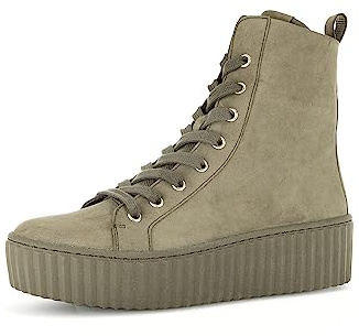 Gabor Damen Schnürstiefeletten, Frauen Stiefeletten,Wechselfußbett,Best Fitting,Stiefel,Bootee,Booties,halbstiefel,Oliv (Uni),37 EU / 4 UK