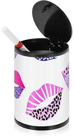 Aschenbecher für Zigaretten, groß, mit Deckel, geruchsdicht, Edelstahl, tragbar, rauchfrei, Mini-Mülleimer mit Deckel, Asche