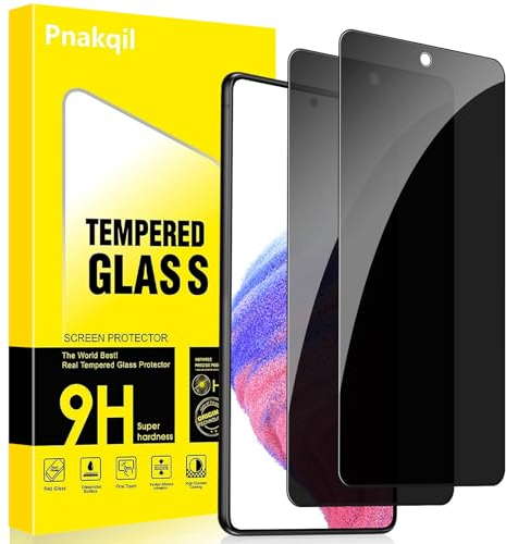 Pnakqil Sichtschutz Schutzfolie für Samsung Galaxy A53 5G 2 Stück,Privacy Anti-Spy 9H Härte Sichtschutzfolie Bickschutzfolie,Privatsphäre Anti-Spähen Kratzfest Blasenfrei Schutzglas Displayschutzfolie