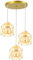 PETITES ECREVISSES 3 flammig Pendelleuchte Industrielle Vintag Hängeleuchte E27 Deckenleuchter mit Sechseck Design Lampe aus Eisen mit Holz Pendellampe für Wohnzimmer Esstisch Küche
