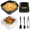YQL 20,5cm Airfryer zubehör Quadrat für Heißluftfritteuse 5,5L-8L, Heißluftfritteuse Zubehör für Russell Hobbs Airfryer 8L/ Philips Airfryer XL/XXL/Ninja AF180DE/ COSORI Turboblaze Air Fryer