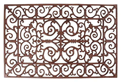 degawo Große Fußmatte aus Gusseisen im Antik-Look - ca. 71,5 x 46 x 2 cm, rechteckiger Fußabtreter für den Eingangsbereich, rustikale Türmatte im Landhausstil, wetterfest & langlebig