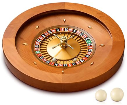 NSSXSN 20-Zoll-Rouletterad aus Holz mit 4 Roulettekugeln, Freizeit-Tischspiele für den professionellen Heimgebrauch oder Nachtpartys