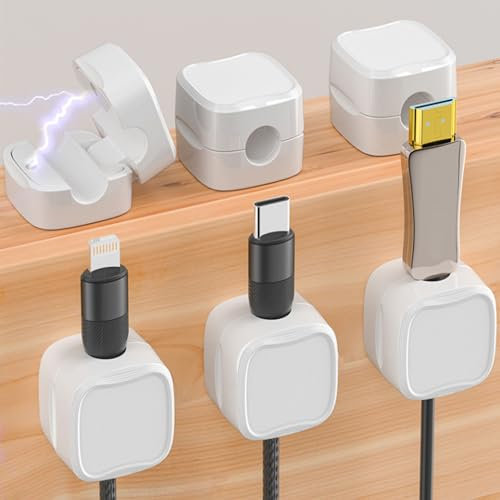 Bogoro Kabelhalter Kabelclips Kabel Management 12 Stück Kabelhalter Selbstklebend,Kabel Organizer Für Schreibtisch, Küchengeräte, Netzkabel, USB Ladekabel,Audiokabel, Ladekabeln Usw