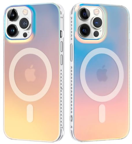 ÁRBOLORO Case for iPhone 12 Pro Max 6.7 Inch Compatible with MagSafe, Rainbow Effect Scratch-Resistant Mobile Phone Case with Silicone Colour Changing Effect Protective Case for Women and Girls