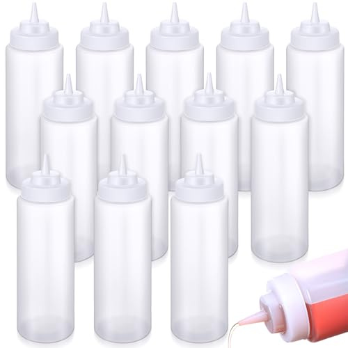 Singhoow 10 Pcs 32 oz Plastic Squeeze Bottle, Clear