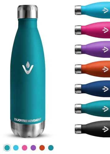 Gourde Isotherme, 750ml Gourde Sport, Gourde Inox Anti Fuite, Double Paroi Isolante, Gourde Metal Sans BPA, Réutilisable, Facile à Transporter, Bouteille d'eau pour École, Bureau, Outdoor, Vert Foncé