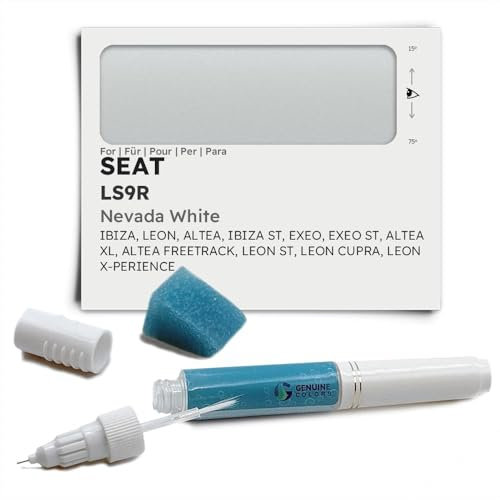 Genuine Colors Lackstift Nevada White LS9R für SEAT Weiß Ibiza Leon Altea ST EXEO XL FREETRACK Cupra X-PERIENCE