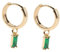 TENDYCOCO 1 Paar Baguette-zirkonia-ohrringe Damen Ohrringe Tropfenohrringe Für Frauen Baumeln Ohrringe Für Damen Baumeln Damen Medaillons Edelstein-ohrringe Strass-ohrringe Green Messing
