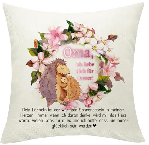 MHwan Oma Geschenk, Doppelseitig Bedruckter Kissenbezug mit Warmen Grafischen Bedeutungen und Liebevollen Sätzen, ür Oma Zum Geburtstag, zu Weihnachten und zum Muttertag