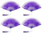 PATIKIL Embroidered Flower Marabou Feather Fan, 4 Pack 1920s Vintage Folding Handheld Fan Chinese Flapper Hand Fan for Costume Party Dancing Wedding Show Tea Decoration, Purple