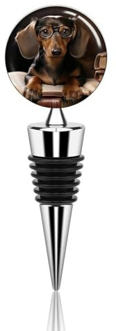 Dachshund Wine Bottle Stoppers Leak Proof Wine Stoppers for Wine Bottle Stopper with Zinc Alloy Reusable Wine Corks Suitable For Home Hotel Club Bar Venues