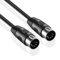 TECHZOCO Cable audio DIN 5 pines, Cable MIDI 5 Pin para Instrumentos de controlador MIDI, Teclado Piano Secuenciador Batería Procesador Efectos Muestreador Pedal Multiefecto, Negro, 1.50 Metros