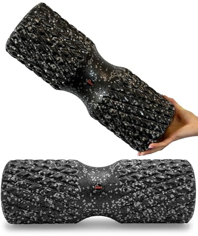 Majestic Sport Faszienrolle 42 cm, Ergonomische Doppelform zur Wirbelsäulenentlastung, EPP Schaumstoff mittlere Härte, Massagerolle für Rücken & Muskeln, 185 g, Hypoallergen