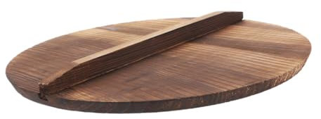 HEMOTON Tapa De Madera Natural Para Wok De Cocina Tapa De Olla De Madera Hogar Para Cocción y Prevención De Desbordamientos Cocinas