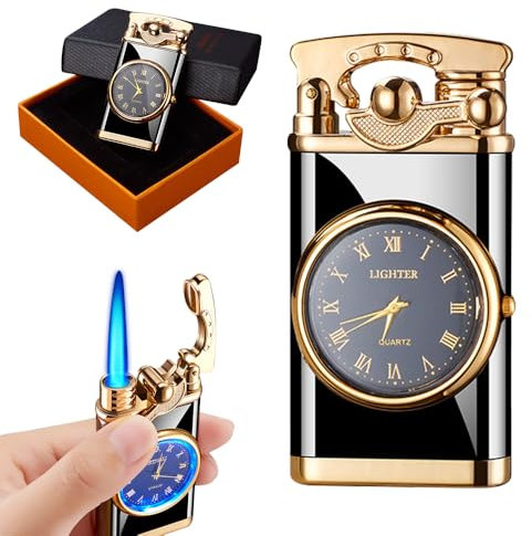 CLIUNT Feuerzeug mit Uhr, Feuerzeug mit Zifferblatt