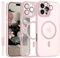 YUANDMI Cover Magnetica per iPhone 16 Pro Max Cover con MagSafe, Custodia Per iPhone 16 Pro Max Traslucida Opaca Case Ultra-Sottile Silicone Anti-Scivolo Resistente ai Graffi, Rosa