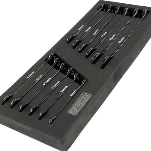 UNDERGROUND PARTS ZEHN Tools 12pc Black Combination Spanners Set in Foam Tray for Tools Boxes