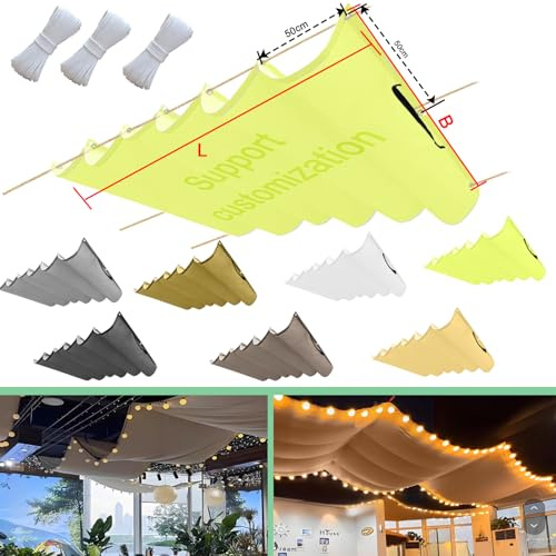 Einziehbar Welle Sonnensegel 150x200cm(BxL) Verstellbar Schattenabdeckung Sonnenschutz Wasserdicht Outdoor Pergola UV-beständig Markise Anwendbar auf Terrasse Garten Gelbgrün