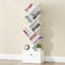 Rebongki 8-Tier Tree Bookshelf, Tall Bookcase, Wooden Book Storage Rack w/Drawer,Modern Floor Standing Book Shelves for Book/Movie/CD/Album,Corner Bookshelf Living Room Home Office Bedroom (white)