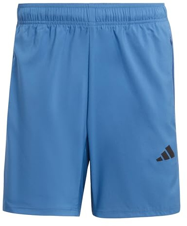 adidas Men's Workout Essentials Base 3 Stripes Woven Short, Dusky Petrol/Black, S 5 inch