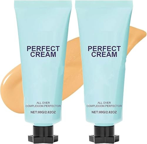 Creme All-Over Complexion Perfector, Cream Body Makeup, Long-Lasting CC Cream Foundation, Waterproof and Transmission Resistant Skin Tinting, Suitable for All Skin Types (Pack of 2)