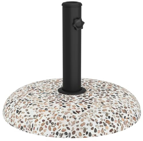 vidaXL Schirmständer Kopfsteinpflaster Beton Für 37/42/52/58Mm Regenschirmstangen Outdoor Modern Runddesign Langlebiger Robuster Halter Ständer Terrasse Balkon