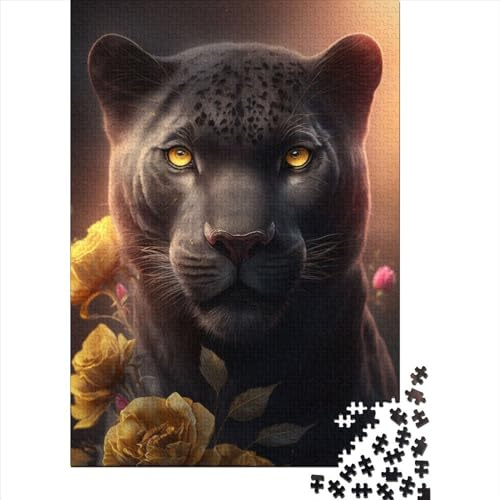 Black Panther Portrait Puzzle für Erwachsene und Jugendliche, 1000 Teile, Puzzle für Erwachsene, nachhaltige Puzzlespiele, Weihnachtsgeschenke, 1000 Teile (38x26cm)
