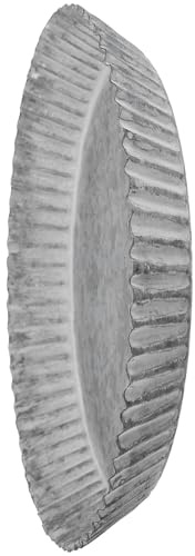 Vintage Pflanzenschale Untersetzer aus Metall für Blumentöpfe Silber | Runde Tropfschale, Eisen Ausführung, Oberflächenschutz, für Innen und Pflanzenregal, 1 Stück
