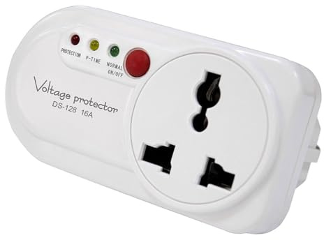 Dioche Protezione Elettronica di Tensione per Frigorifero Protezione da Alta Bassa Tensione 2500W 16A Guscio Ignifugo in ABS per Elettrodomestico Montato a Parete (Spina europea)