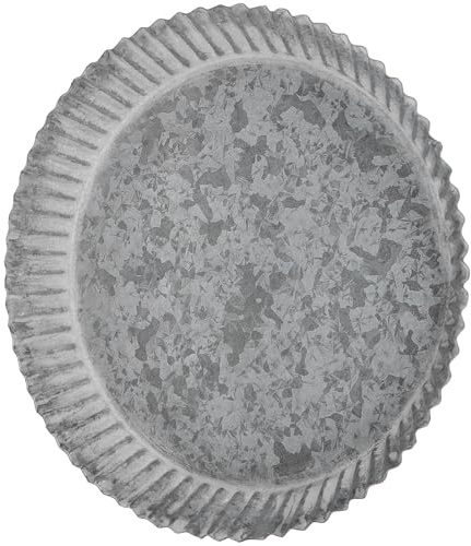 Hemobllo Retro Metall Blumentopf Untersetzer Runde Pflanzenschale Mittel Robustes Pflanzenuntersetzer Tablett für Zimmerpflanzen und Garten Wasserauffangend Formstabil und Langlebig