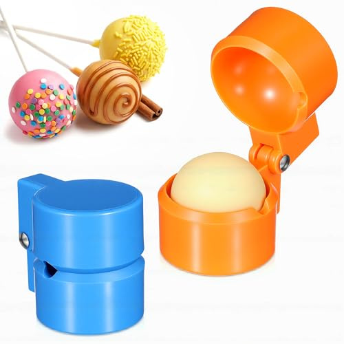 Grevosea 2 Pack Cake Pop Mold Press Set Round Circle Cake Pop Cutter and Pusher ABS Baking Tools Accessories DIY Mini Cakes for Birthday Parties Wedding Desserts