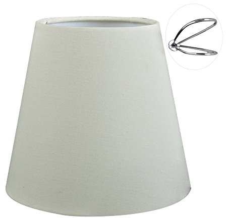 Eastlion Lampenschirm 5.5/Ø14cm Clip-On Lampenschirm for Flachs Kerze Kronleuchter Wandleuchte Pendelleuchte Tischlampe,Beige