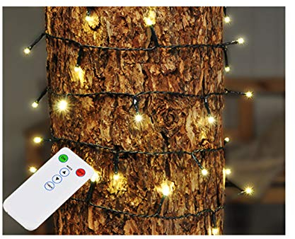 Haushalt International LED-Lichterkette 200 warmweiße LEDs mit 8 verschiedenen Leuchtmodi inklusive Fernbedienung