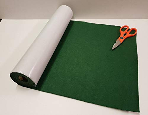 2 Metre x 450mm Wide roll of Green Sticky Back SELF Adhesive Felt/Baize NOT Folded Sent in A ROLL