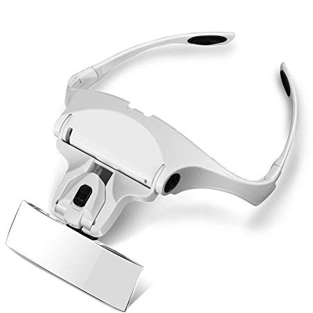 EUROXANTY® - Lupe mit LED-Licht mit fünf austauschbaren Linsen 1,0 x 1,5 x 2,0 x 2,5 x 3,5 x verstellbarer Kopf.