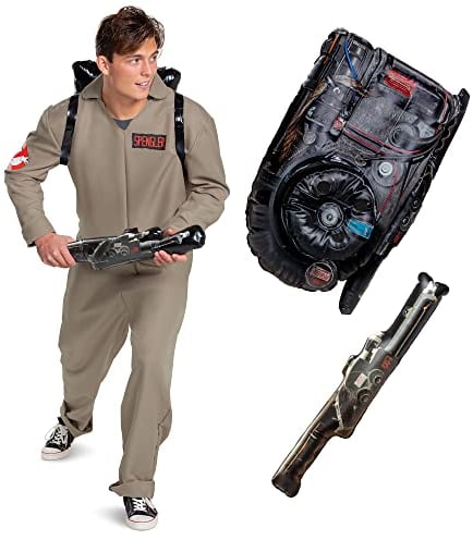 DISGUISE The Latest Official Premium Afterlife Movie Ghostbusters Costume Adult with Inflatable Proton Pack, Halloween Costumes Adults Size L