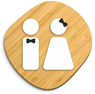 3DP Signs WC C3 - Plaque en relief, en bois, motif homme - femme, pictogramme pour toilettes, portes, locaux, bureaux, personnalisable